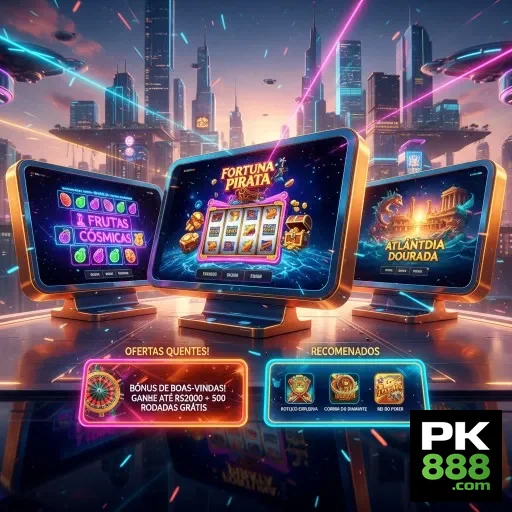 Ilustração de Experimente os Melhores Slots e Jogos ao Vivo na pk888